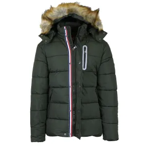 Versatile Fit Layer Clean Fit Men's Heavy Tech Puffer Jacket with Fur Hood