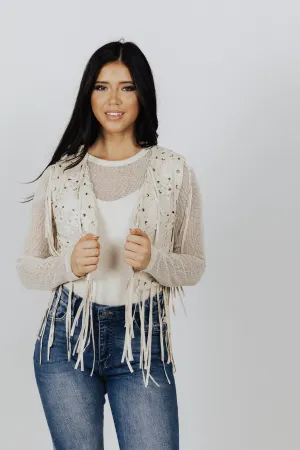 Reinforced Hem Josie Fringe Lace Vest