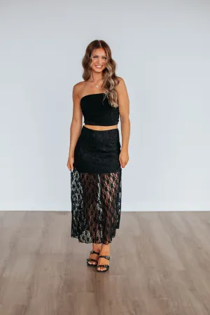 Juniper Lace Maxi Skirt - Black Teen Fashion All Day