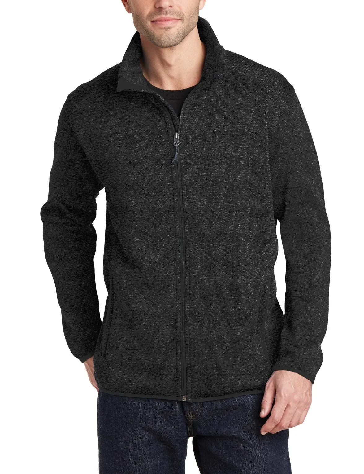 Temperature control JustBlanks Men's Full-Zip Reverse Zipper Fleece Jacket