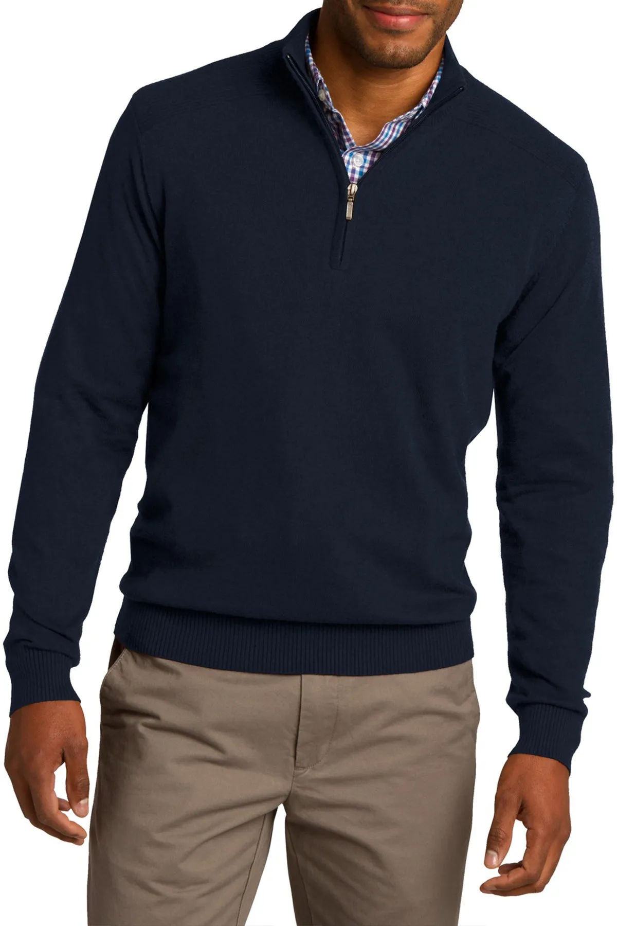 JustBlanks Men's Long Sleeve 1/2-Zip Pullover Sweater Knitwear Repair Toolkit