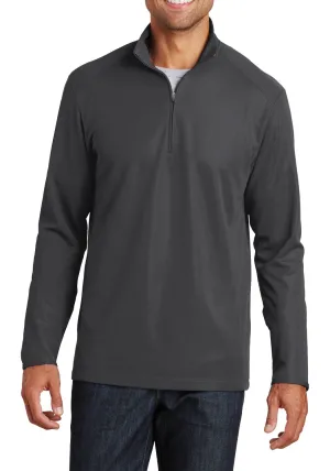 Chilly Days On-The-Go JustBlanks Men's Long Sleeve Pinpoint Mesh Half-Zip Pullover