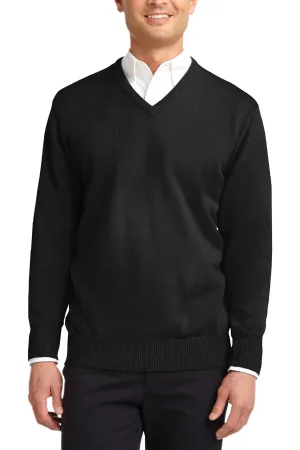 JustBlanks Men's Long Sleeve Value V-Neck Pullover Sweater Layered Knit Structure