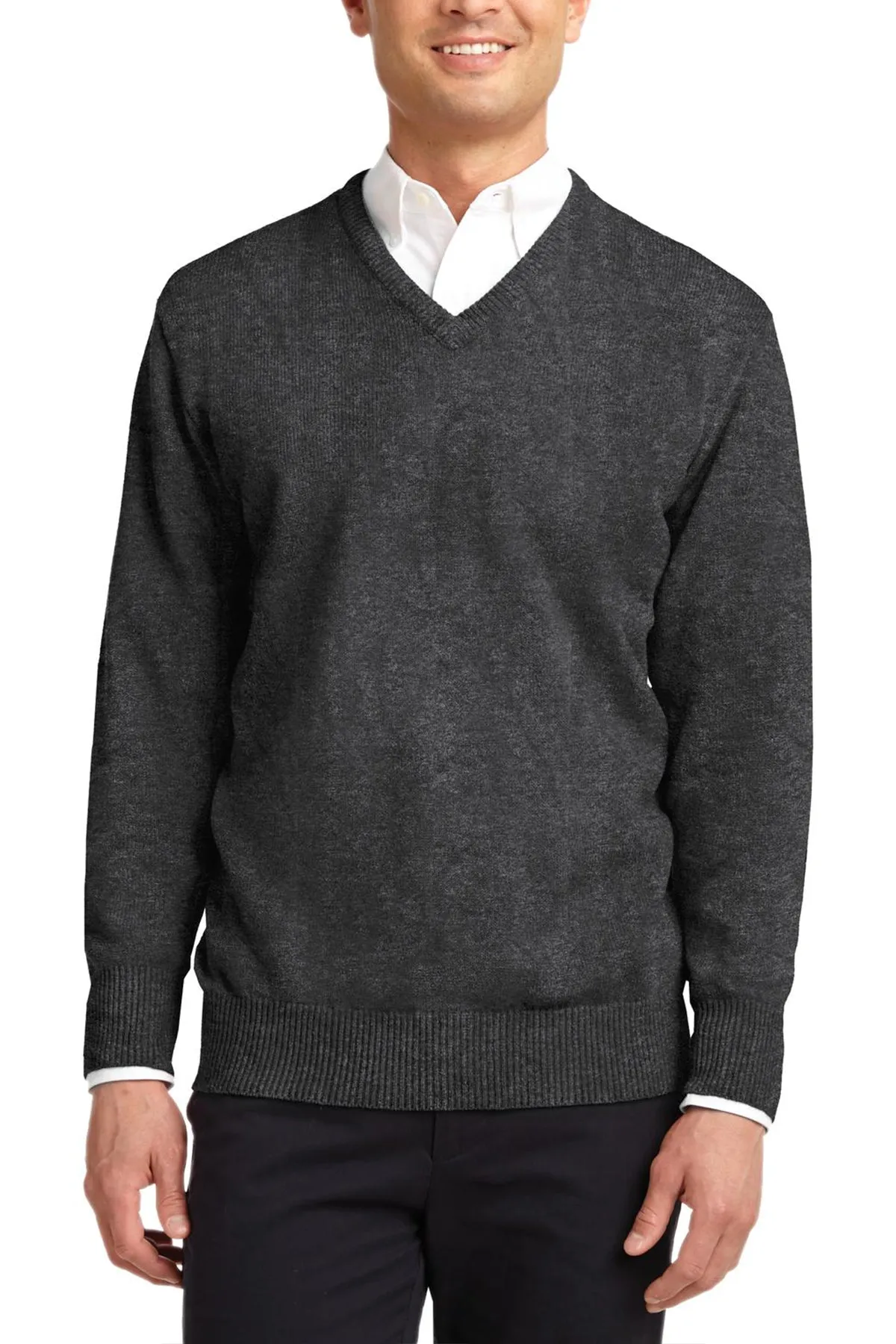 JustBlanks Men's Long Sleeve Value V-Neck Pullover Sweater QuickDry Fabric