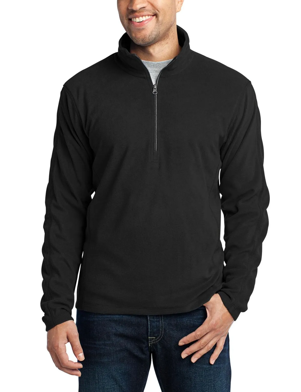 Smart Fit HighDensity Weave JustBlanks Men's Pullover Microfleece Half-Zip Sweater