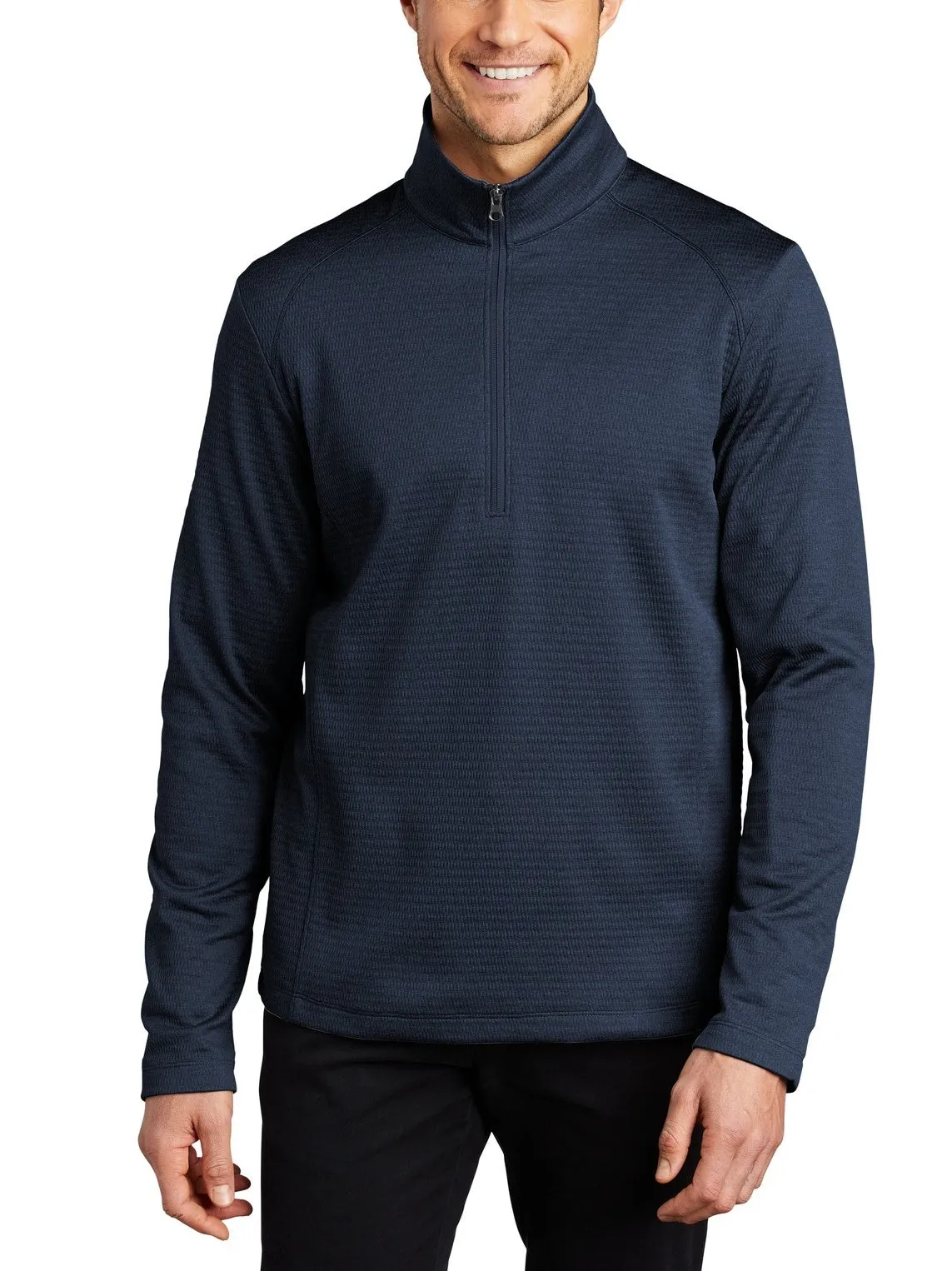 JustBlanks Men's Quarter-Zip Diamond Heather Fleece Pullover Layered Ventilation Design HighElasticity Yarn