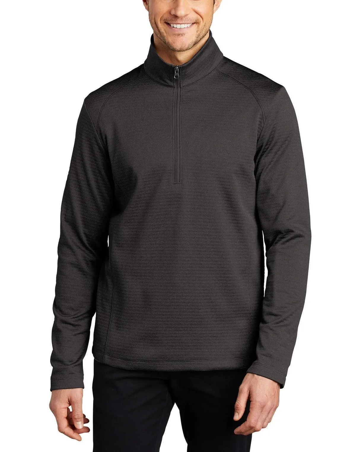 FrictionReduced Sleeve Construction JustBlanks Men's Quarter-Zip Diamond Heather Fleece Pullover