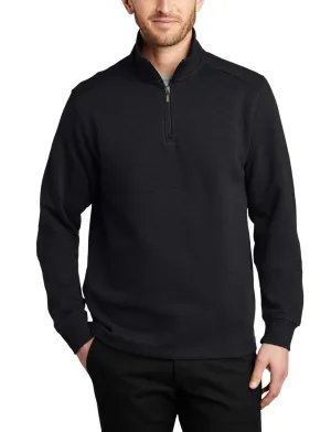 Circular Knit Technology JustBlanks Men's Quarter-Zip Slub Fleece Pullover Sweater