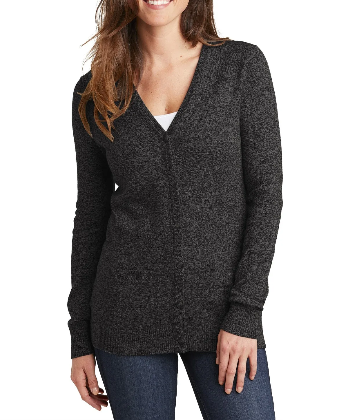 JustBlanks Women's Button Down Marled Cardigan Sweater Everyday Use