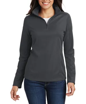 JustBlanks Women's Pinpoint Mesh Half-Zip Pullover Lightweight Fabric