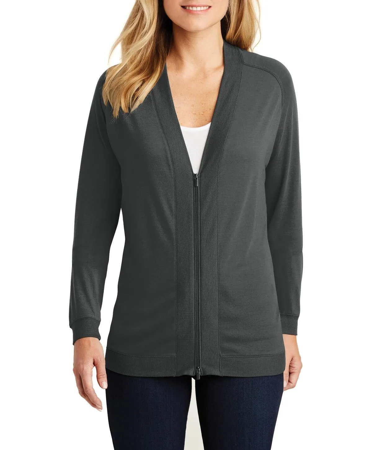 Urban Classic JustBlanks Women's Zip-Up Long Sleeve Concept Bomber Cardigan
