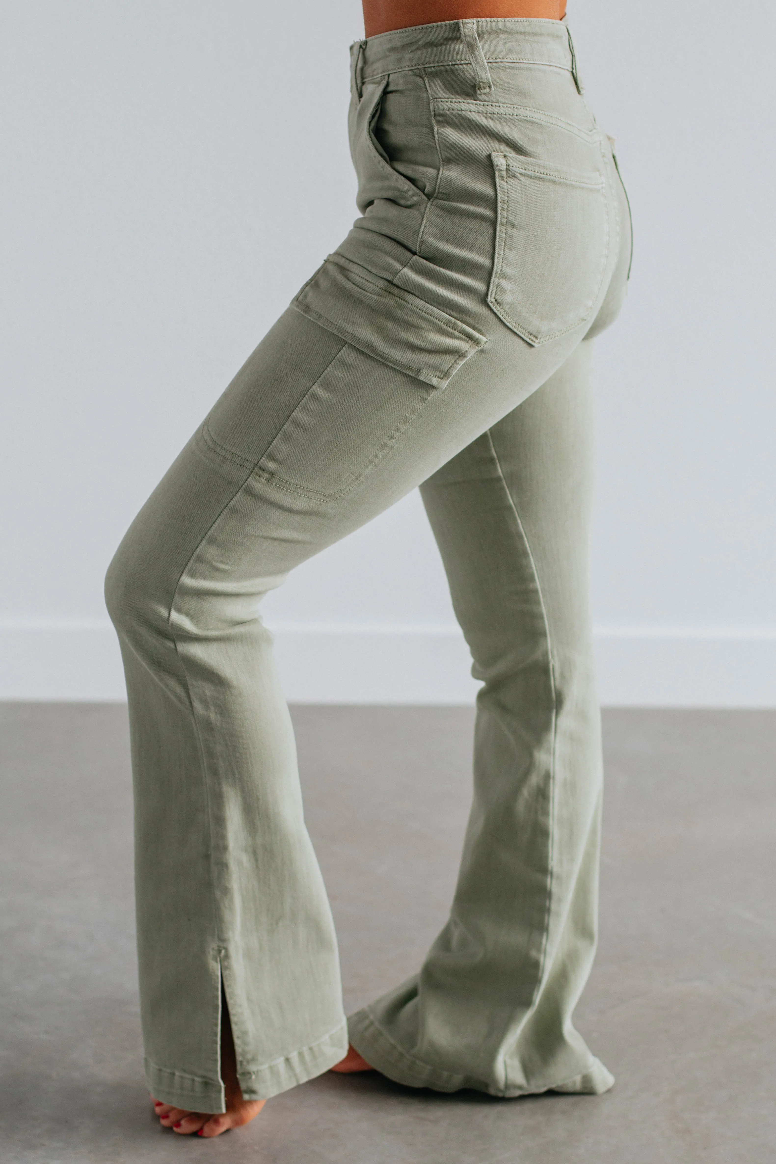 Kayley Risen Cargo Jeans - Sage Fit For Every Day