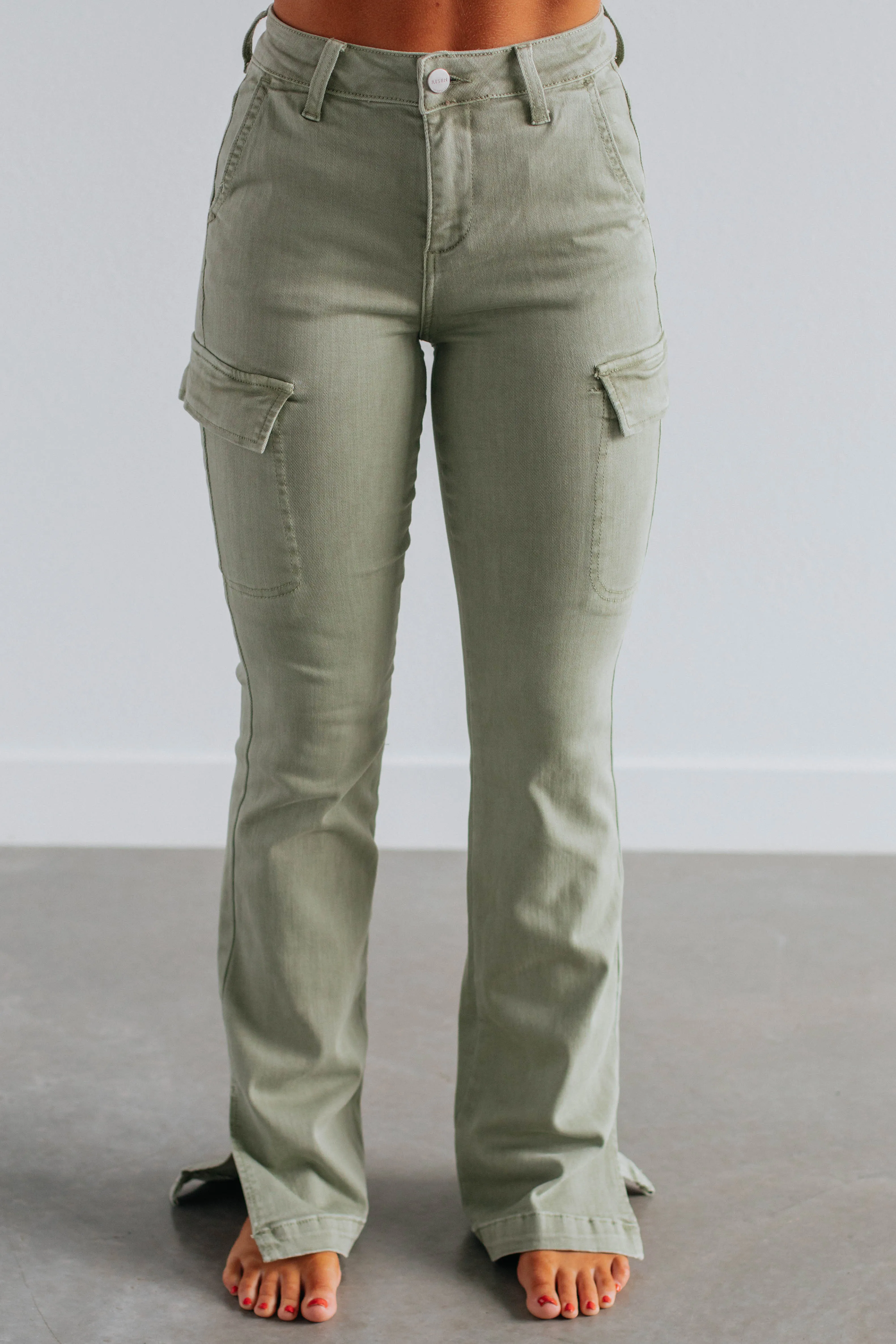 Abrasion Resistant Fabric Kayley Risen Cargo Jeans - Sage