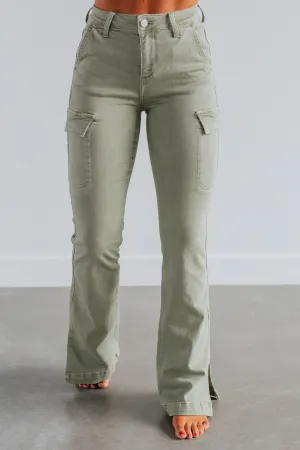 Kayley Risen Cargo Jeans - Sage Style Basic