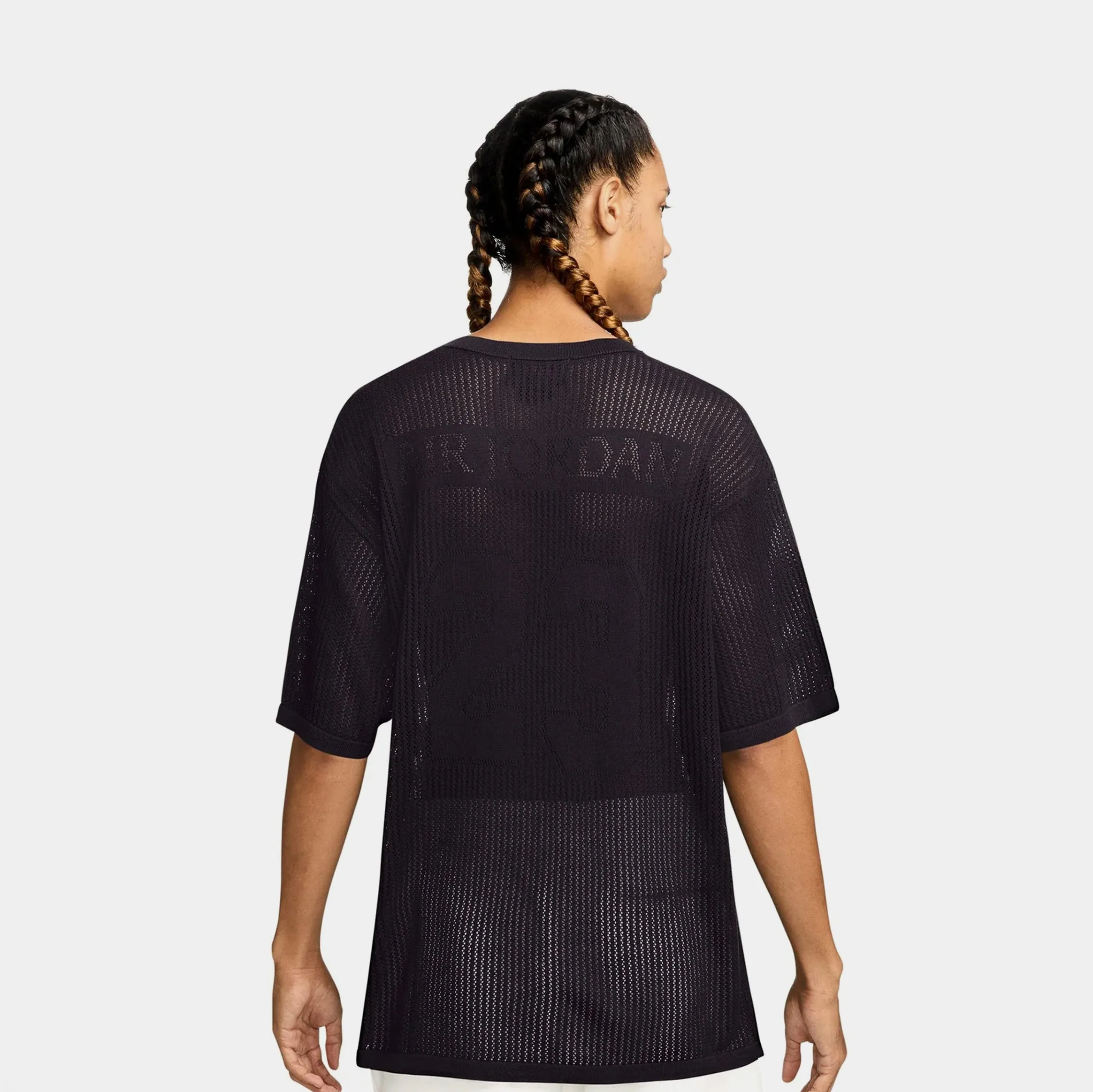 Ergonomic Cut Knit Football Mens Jersey (Off Noir/Dark Smoke Grey)