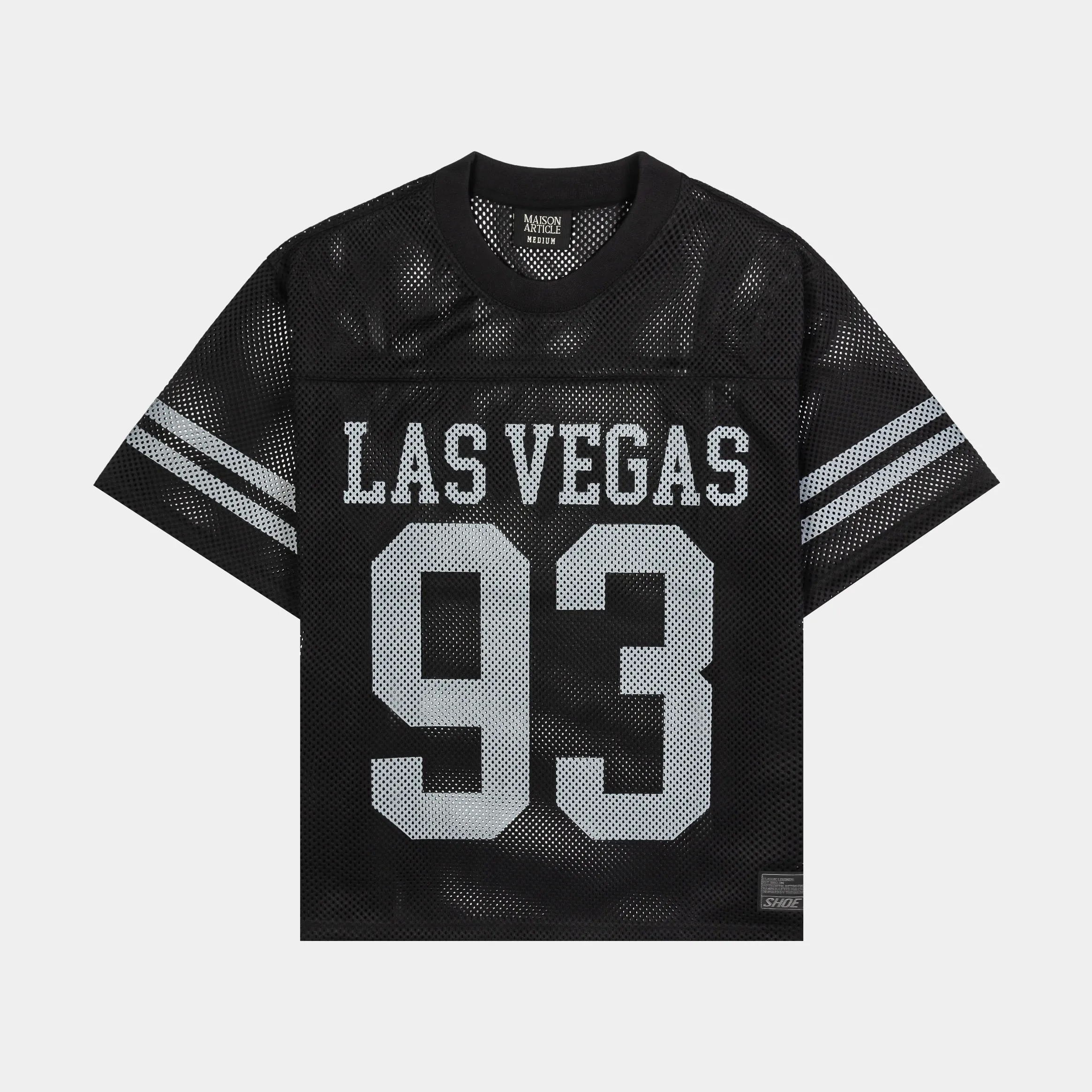 Friction control Four Way Stretch Fabric Las Vegas Mesh Mens Jersey (Black/Silver)