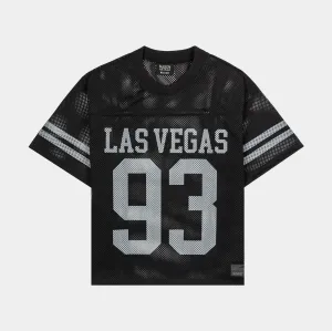 Friction control Four Way Stretch Fabric Las Vegas Mesh Mens Jersey (Black/Silver)