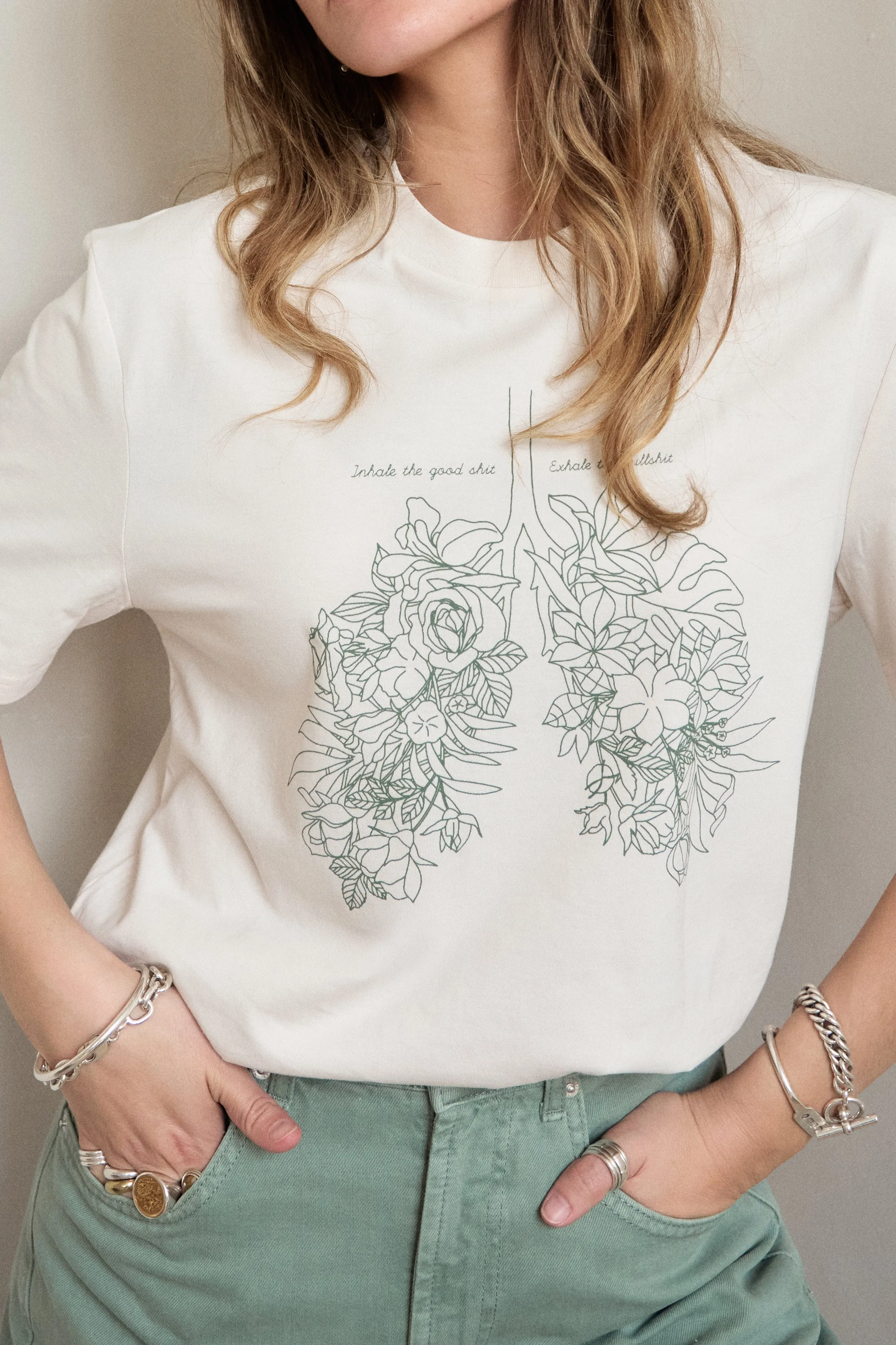 BiodegradableMaterial coordinate with other items O&F Inhale Exhale Tee - Oat