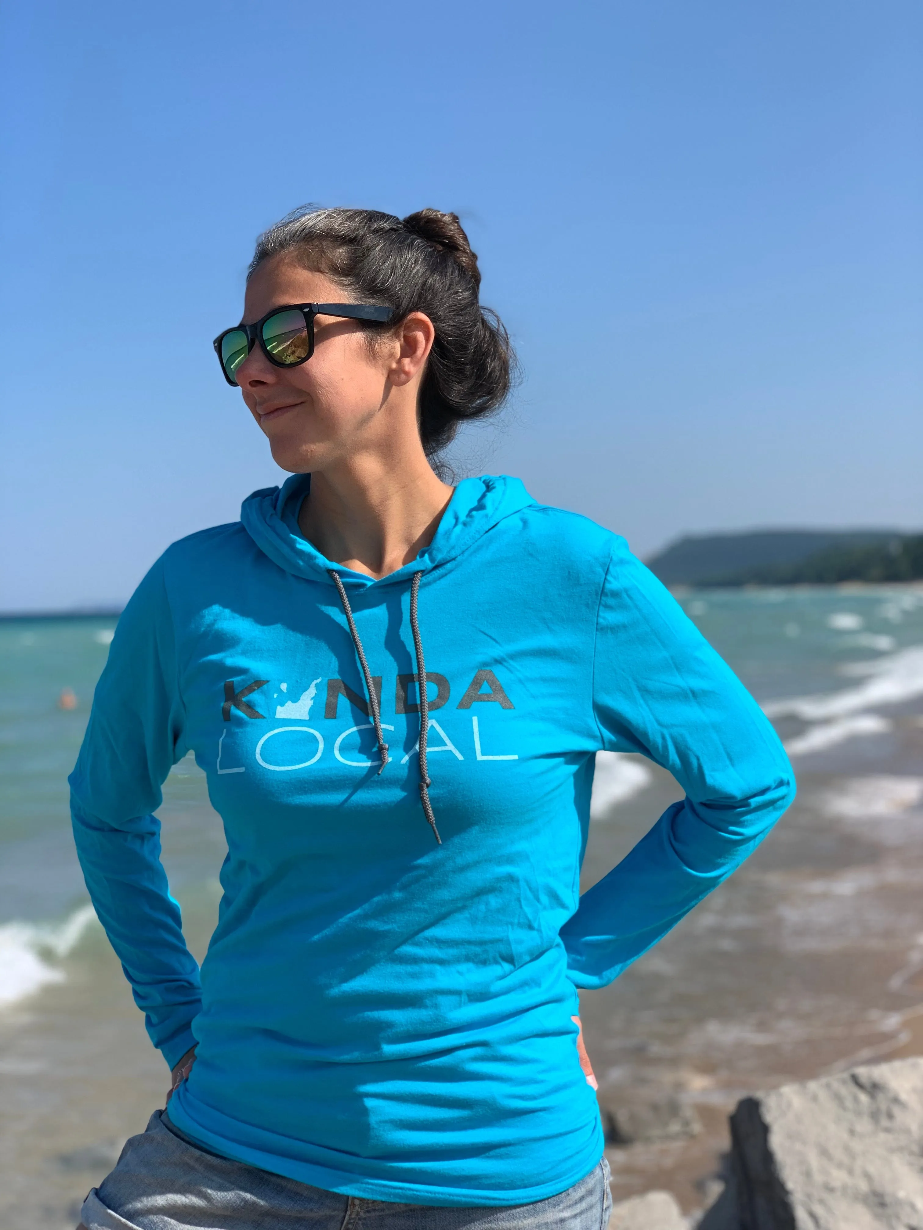product premium quality assurance Leelanau Peninsula "Kinda Local" Lightweight Hoodie (2 colors)