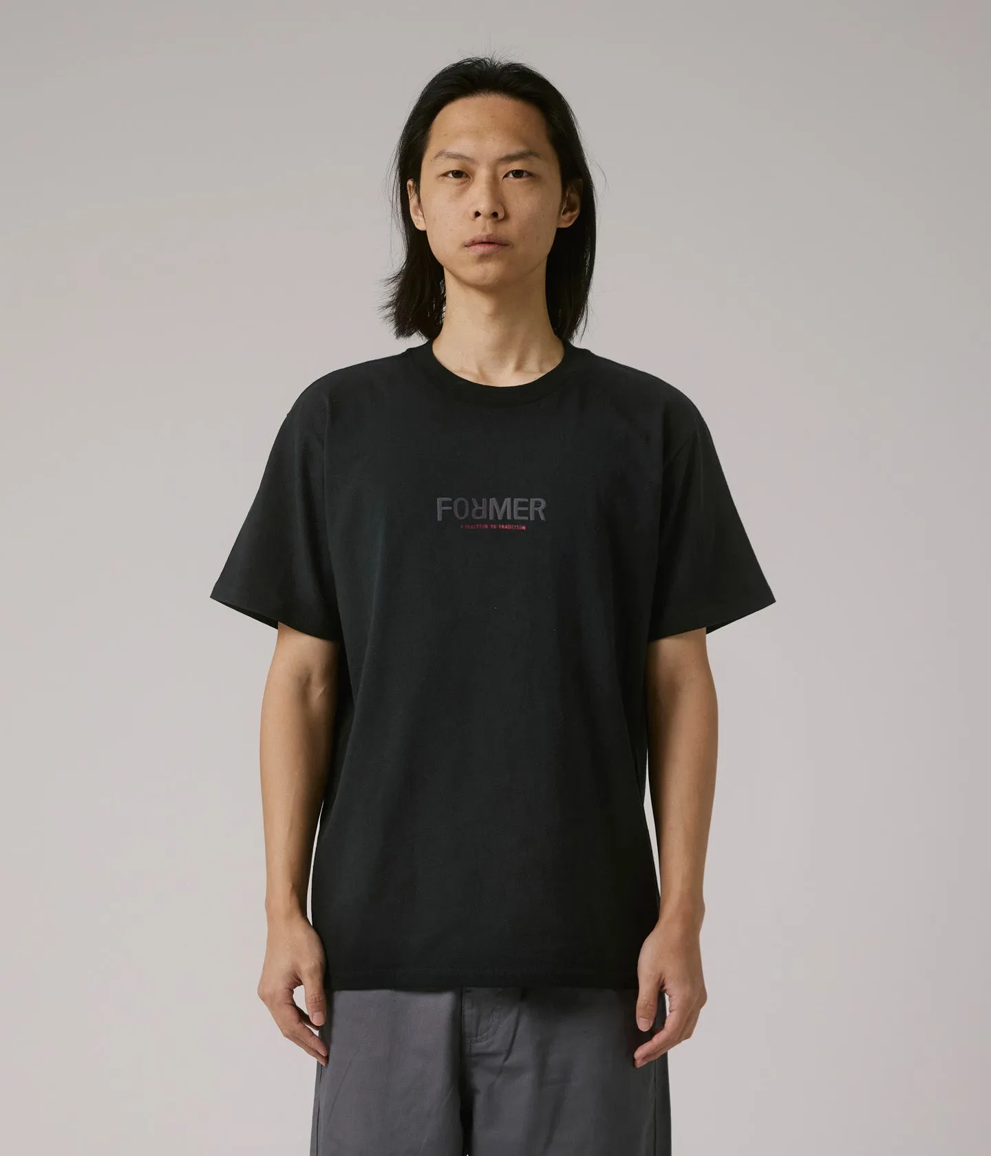 Ultra Soft Texture Functional Wearable LEGACY REACTION T-SHIRT // WORN BLACK