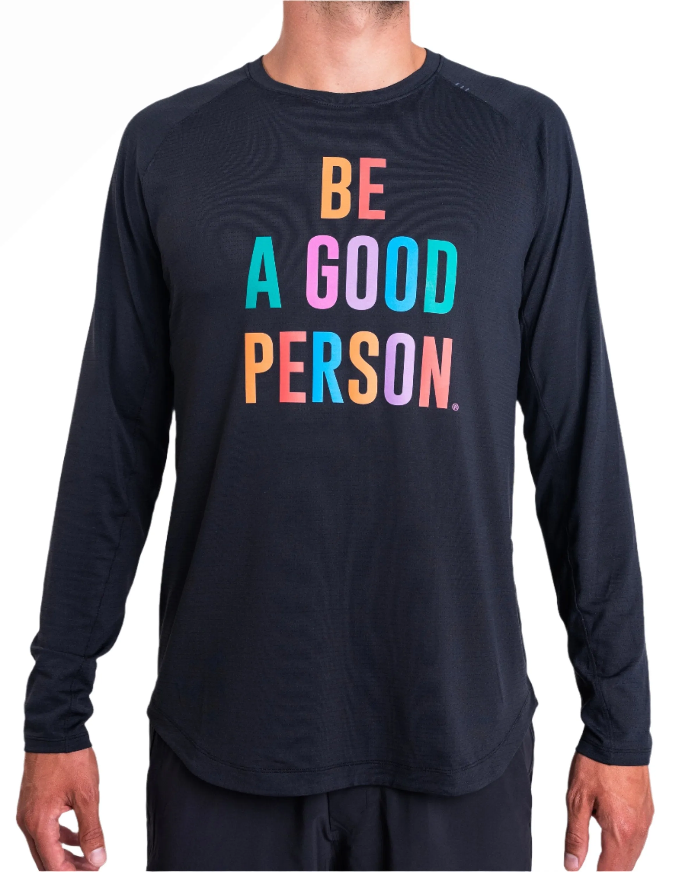 License to Train Long-Sleeve Shirt - Black - lululemon // BE A GOOD PERSON *Pre-Order* All-Purpose Comfort Embroidered