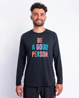 Cool and Relaxed License to Train Long-Sleeve Shirt - Black - lululemon // BE A GOOD PERSON *Pre-Order*