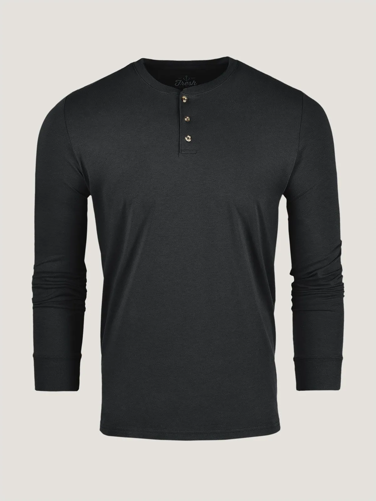 Smart Casual Ultra Soft Finish Black Long Sleeve Henley