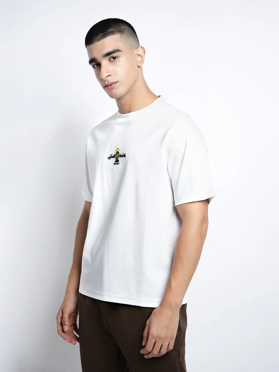 Men's Graphic Print White Short Sleeves Round Neck Relaxed Fit T-Shirt Daily Style Trend City Smart