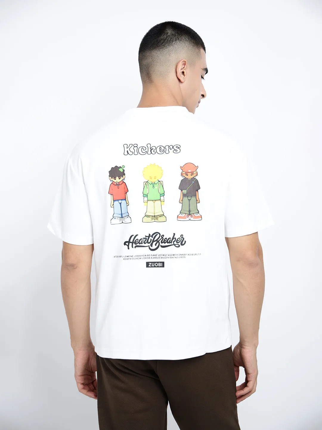 Men's Graphic Print White Short Sleeves Round Neck Relaxed Fit T-Shirt City Smart Look Comfortable fit