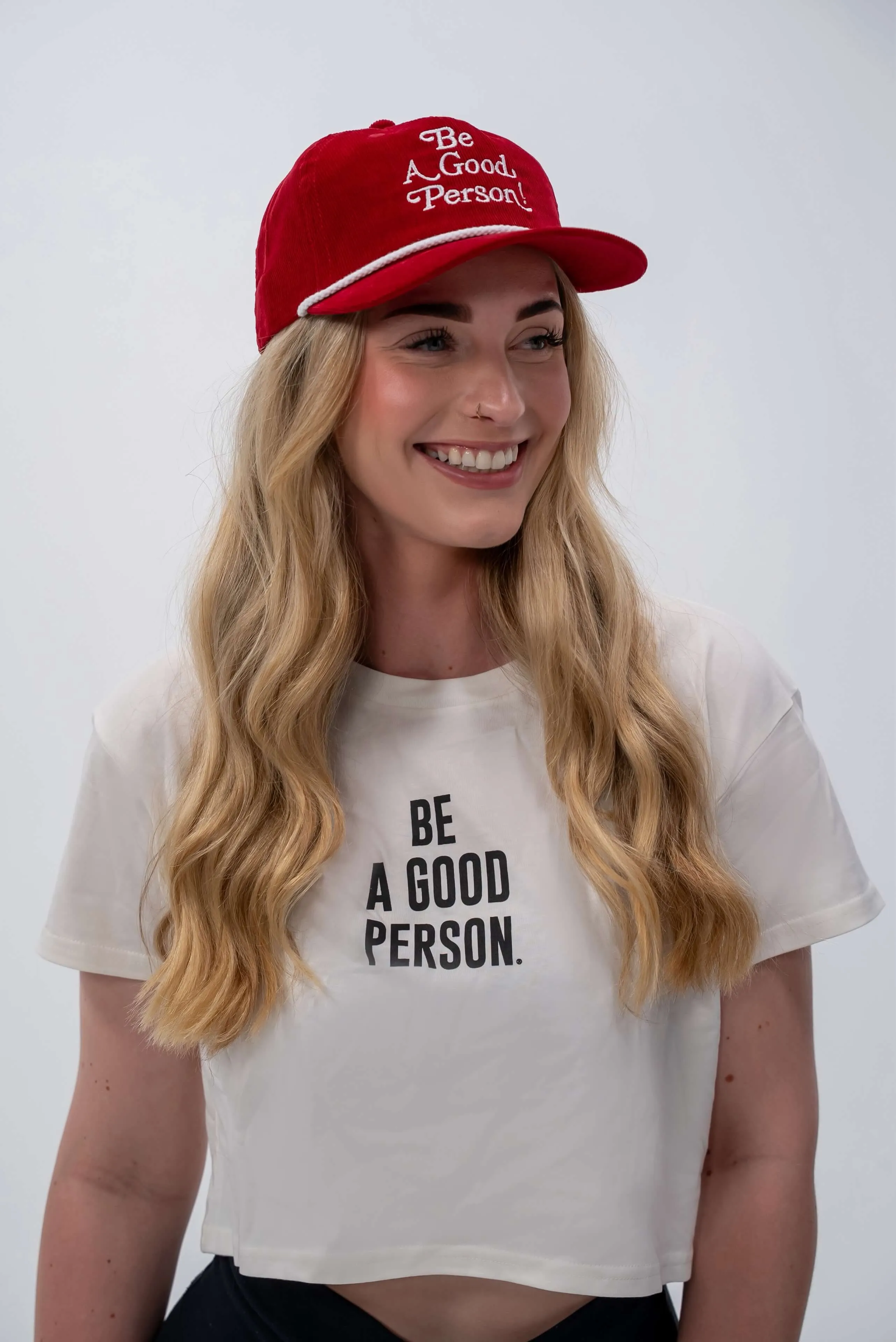 Signature Crop Top - Cream/Black QuickDry