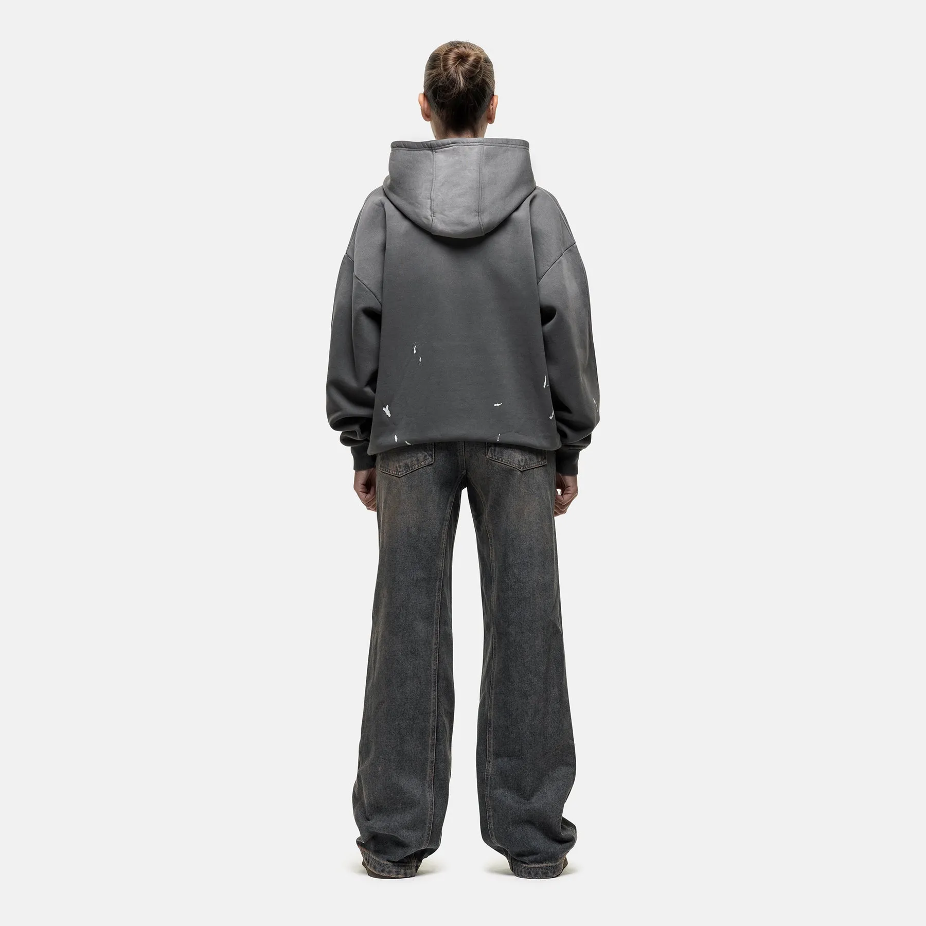 Comfy Wear Abrade Grey Sprayed Hoodie