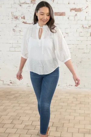 Lola Blouse - Broderie Anglaise Anti Static Treatment Soft Feel