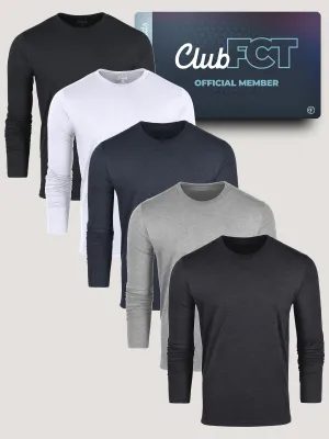 Smart Design waterproof Long Sleeve Crew Staples Member 5-Pack