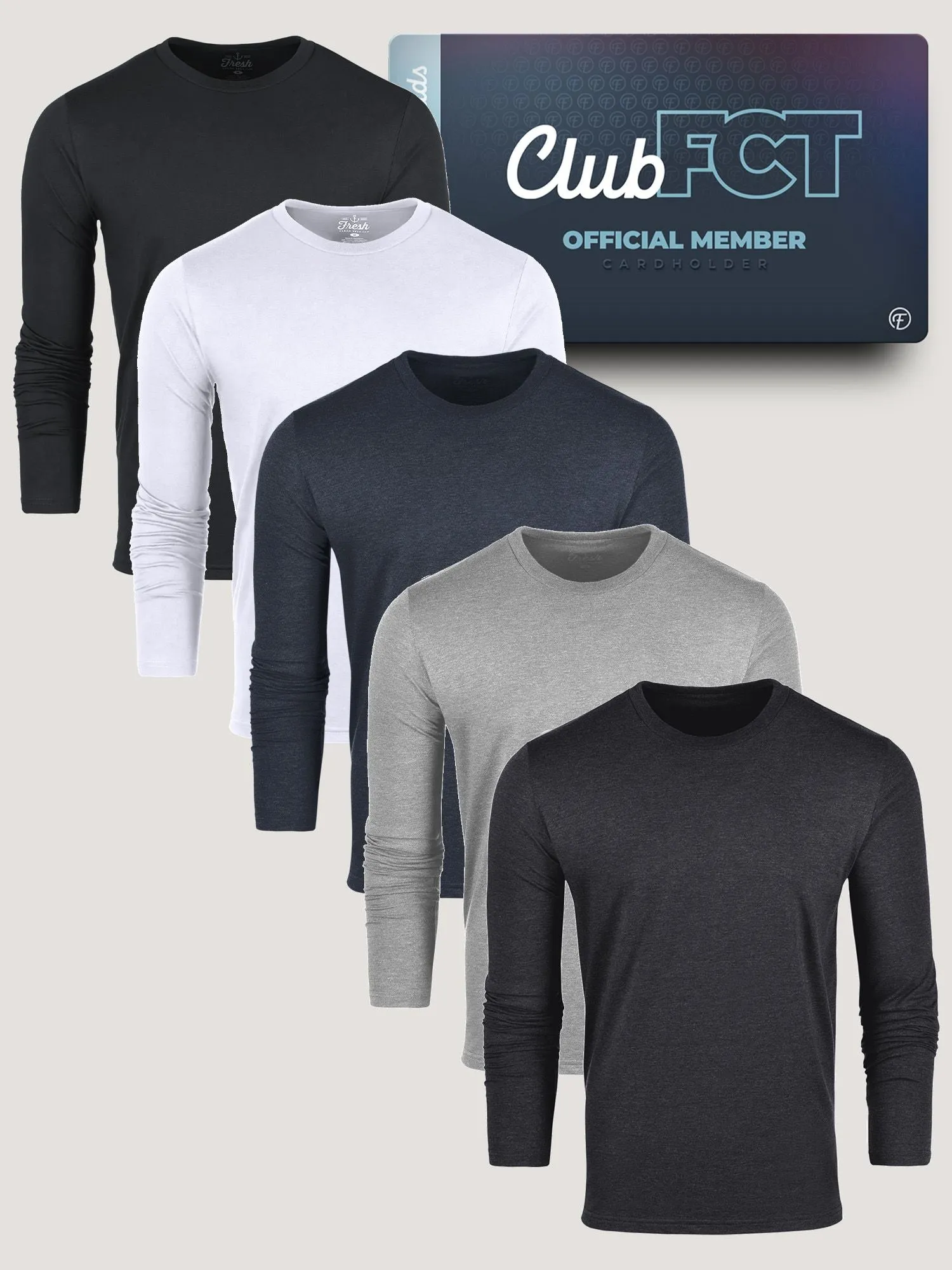 Smart Design waterproof Long Sleeve Crew Staples Member 5-Pack
