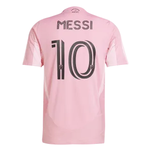 adidas INTER MIAMI CF 25/26 MESSI AUTHENTIC HOME Soccer Jersey | Easy Pink | Men's Bold Trim