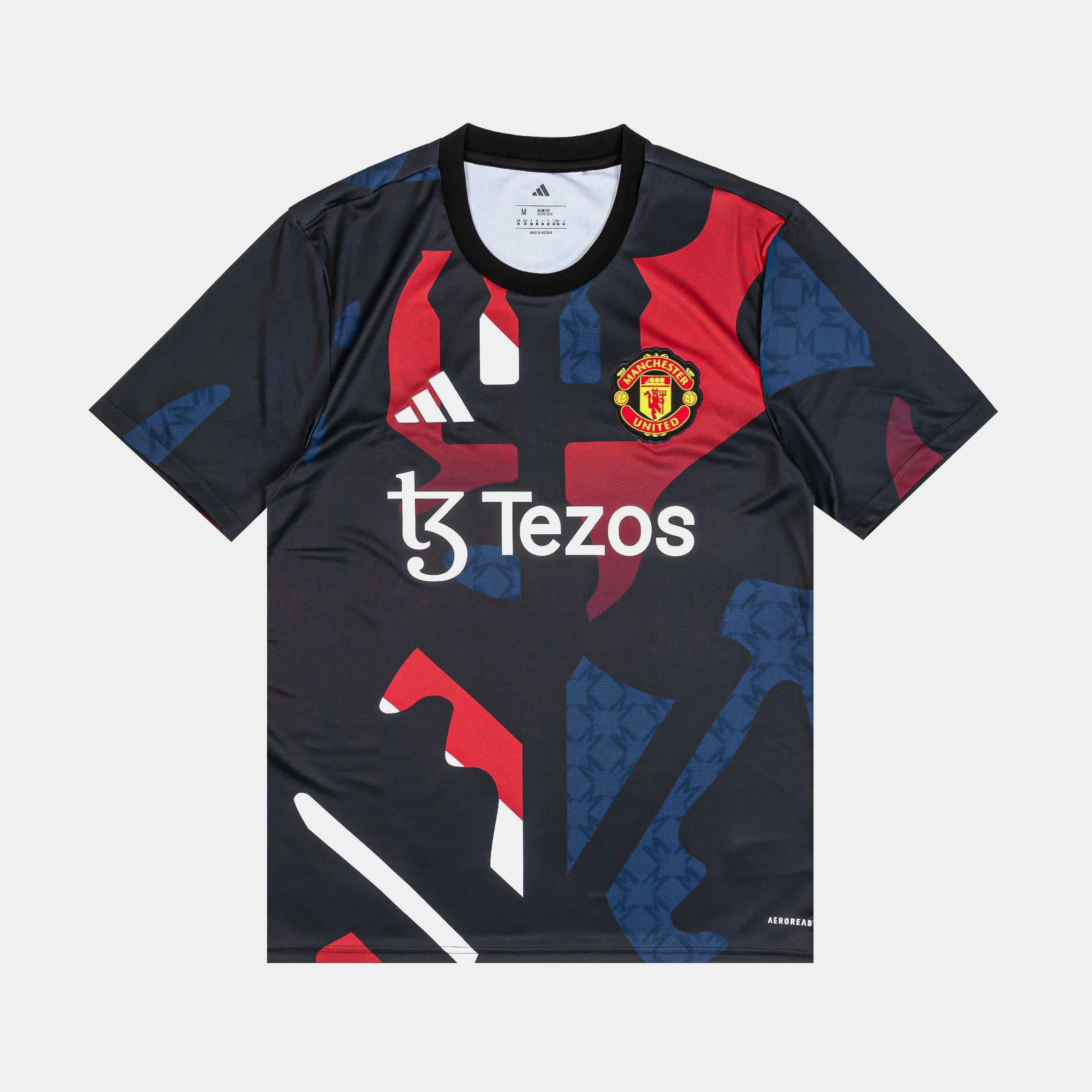 Manchester United Elite Pre Match Soccer Mens Jersey (Black/Red) Anti Pill Finish Adjustable Hem Drawcord