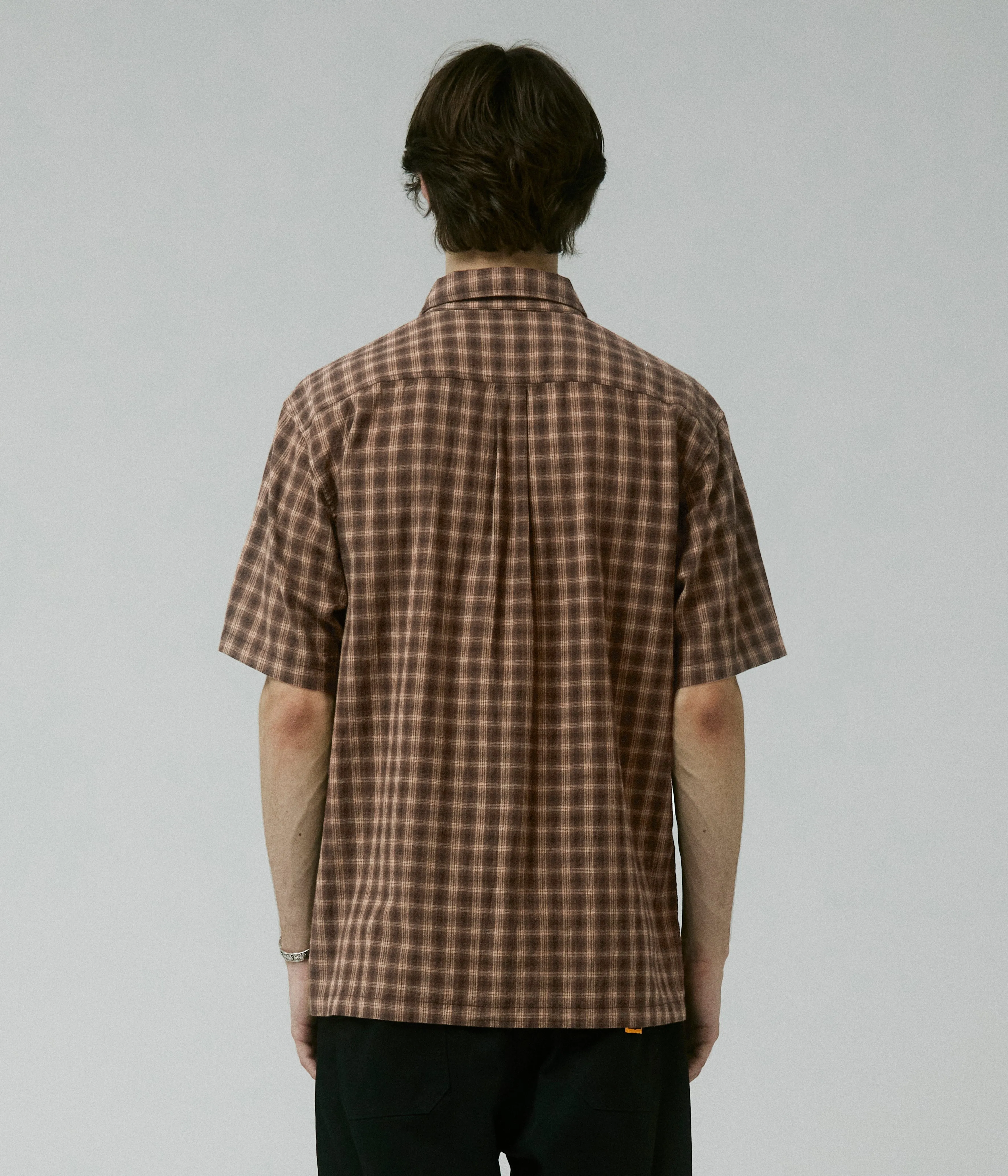 MANNERS CHECK SS SHIRT // BARK Biodegradable Options Subtle Logo Placement