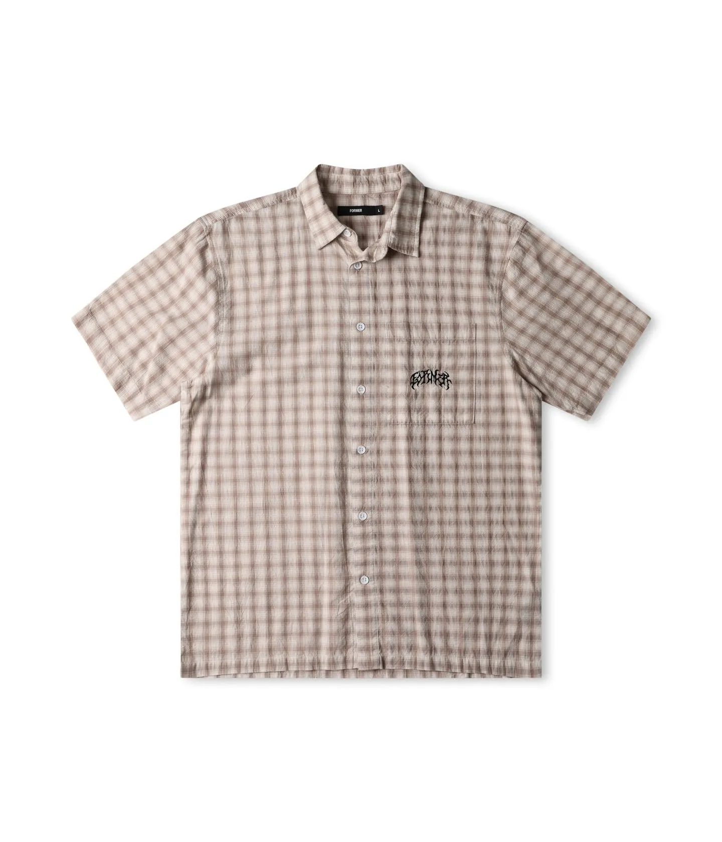 Smart Design MANNERS CHECK SS SHIRT // TAUPE