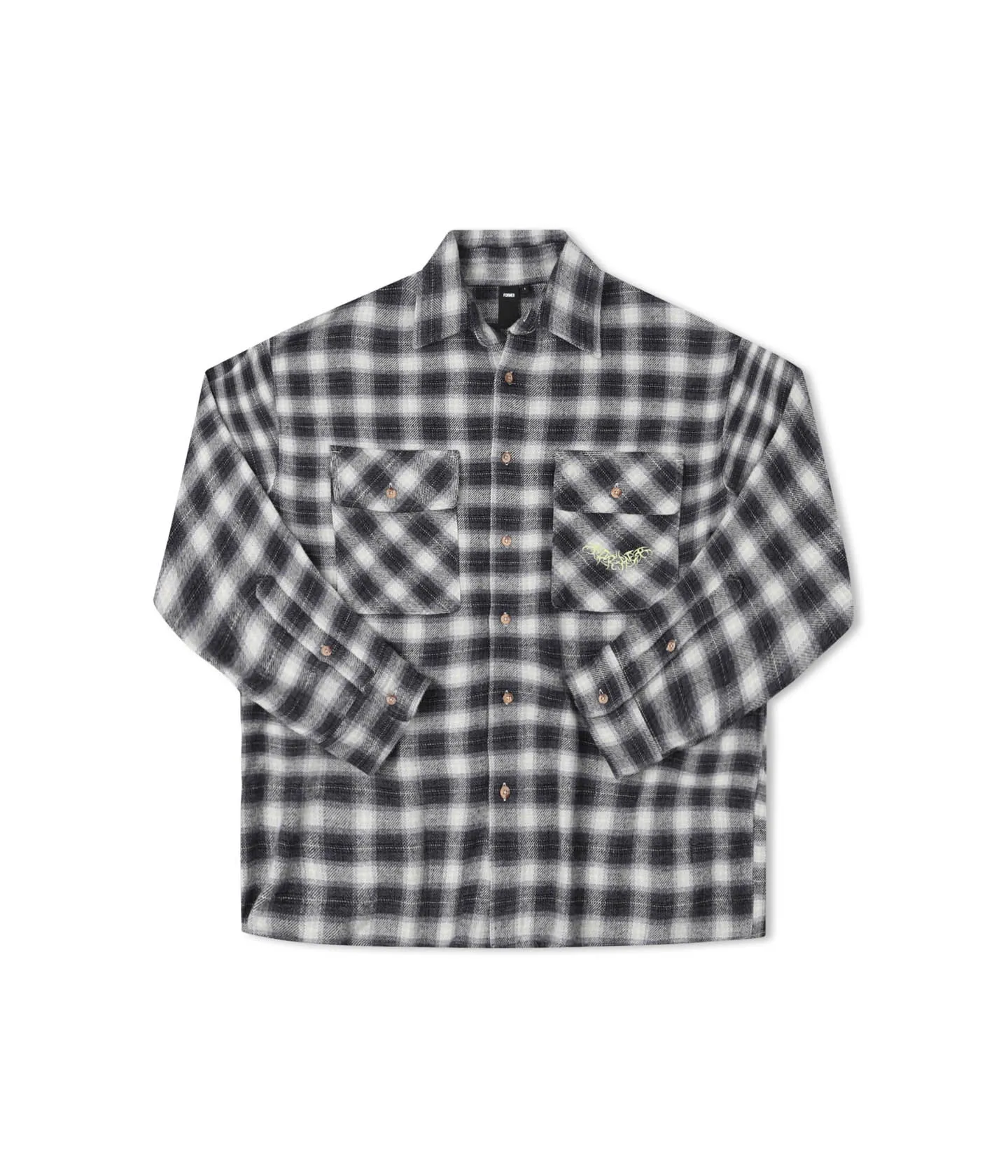 Luxury exclusivity MANNERS FLANNEL SHIRT // BLACK