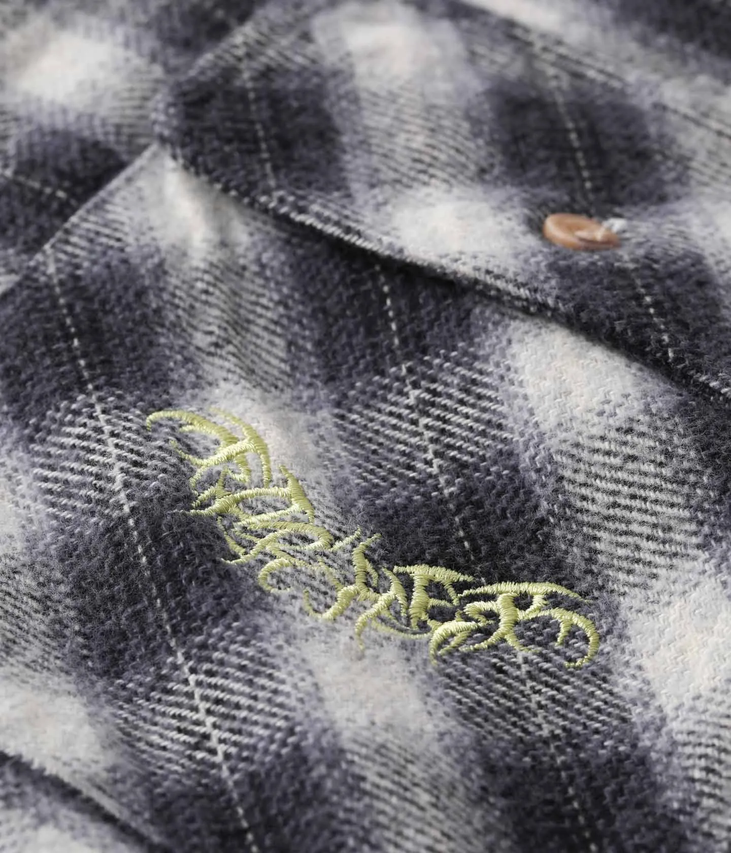 Subtle Logo Placement Chic and Cozy MANNERS FLANNEL SHIRT // BLACK