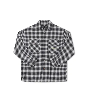 Luxury exclusivity MANNERS FLANNEL SHIRT // BLACK
