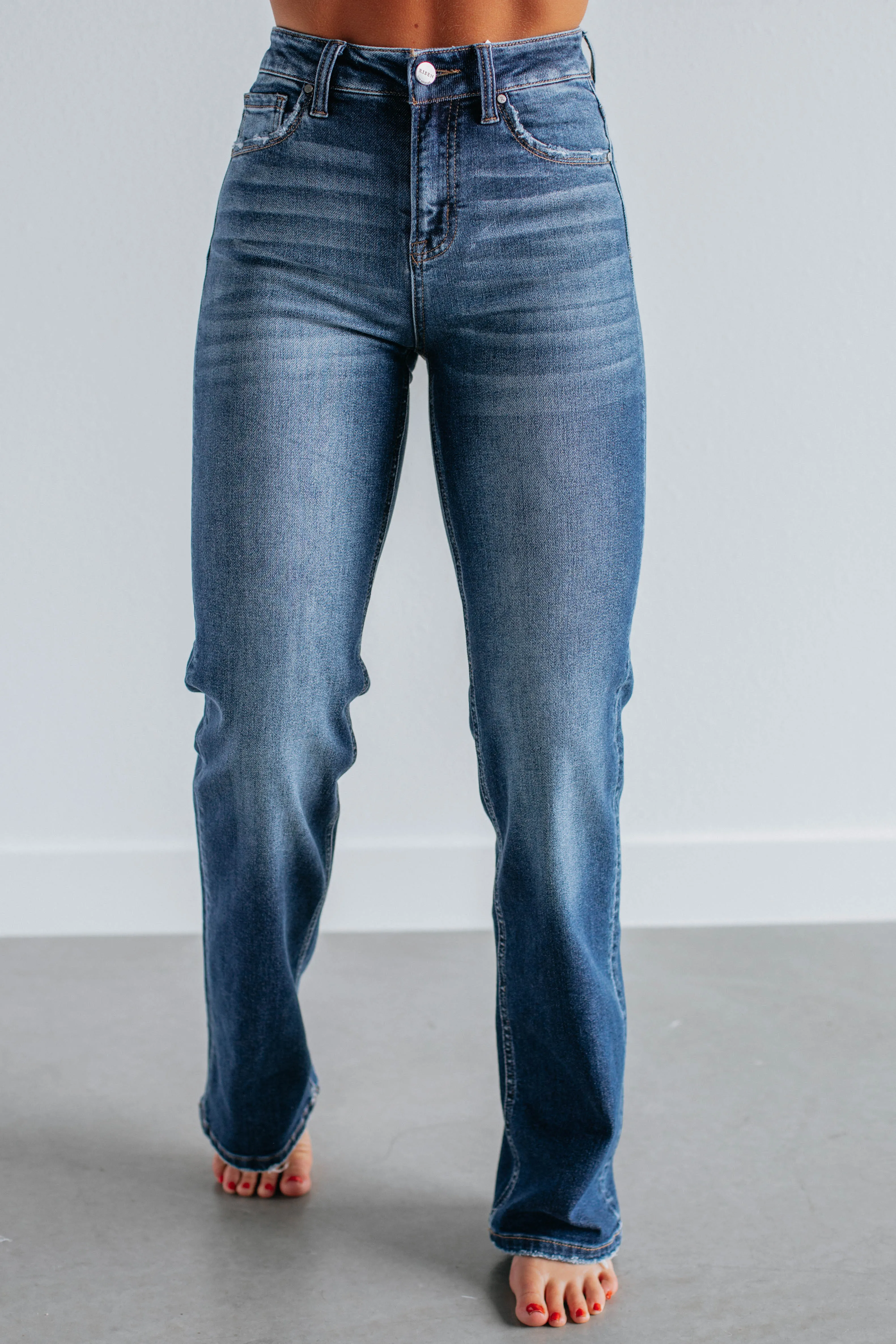 Garment Dyed Technique Maranie Risen Jeans - Dark Wash