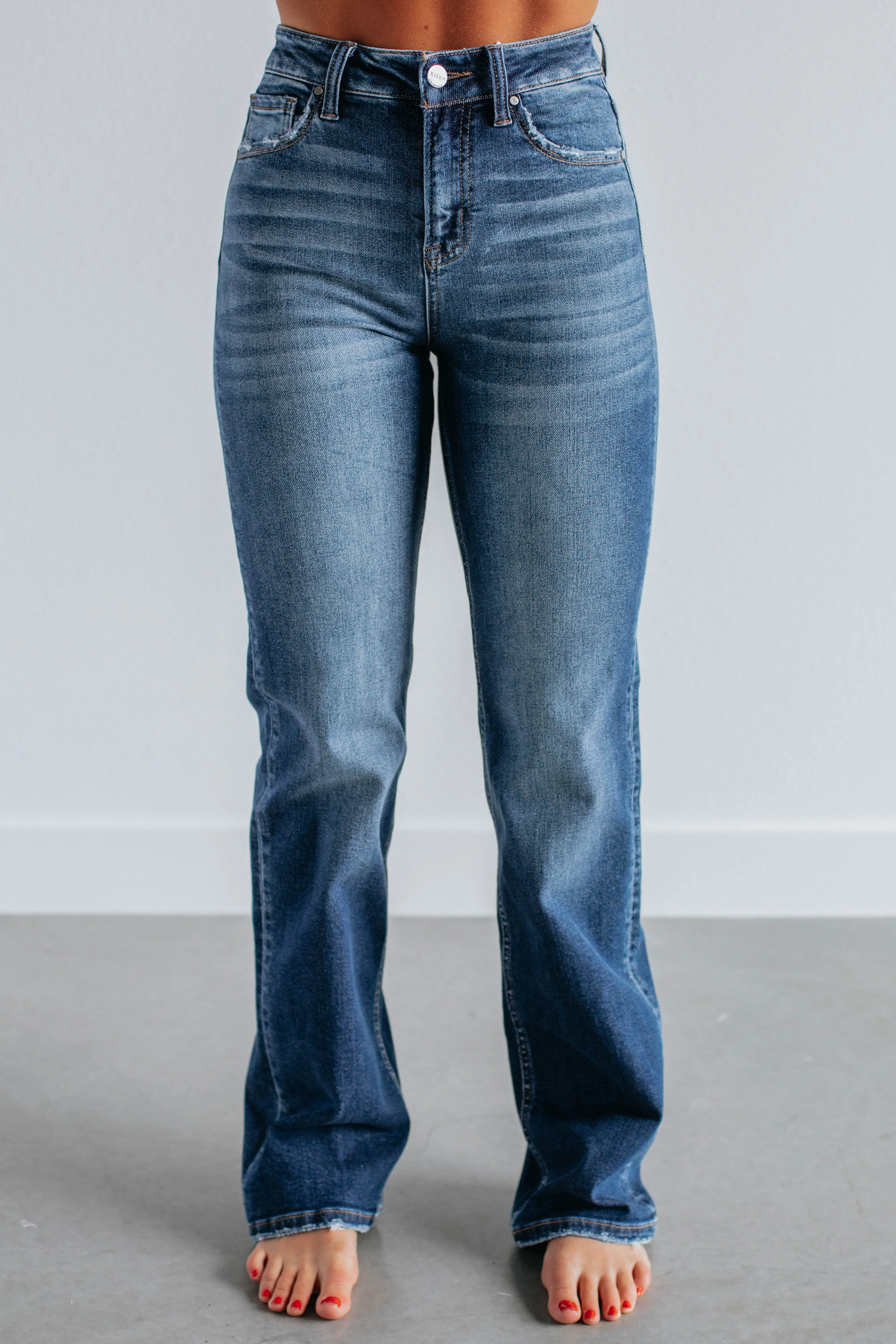Durable Minimalist Style Party Look Maranie Risen Jeans - Dark Wash