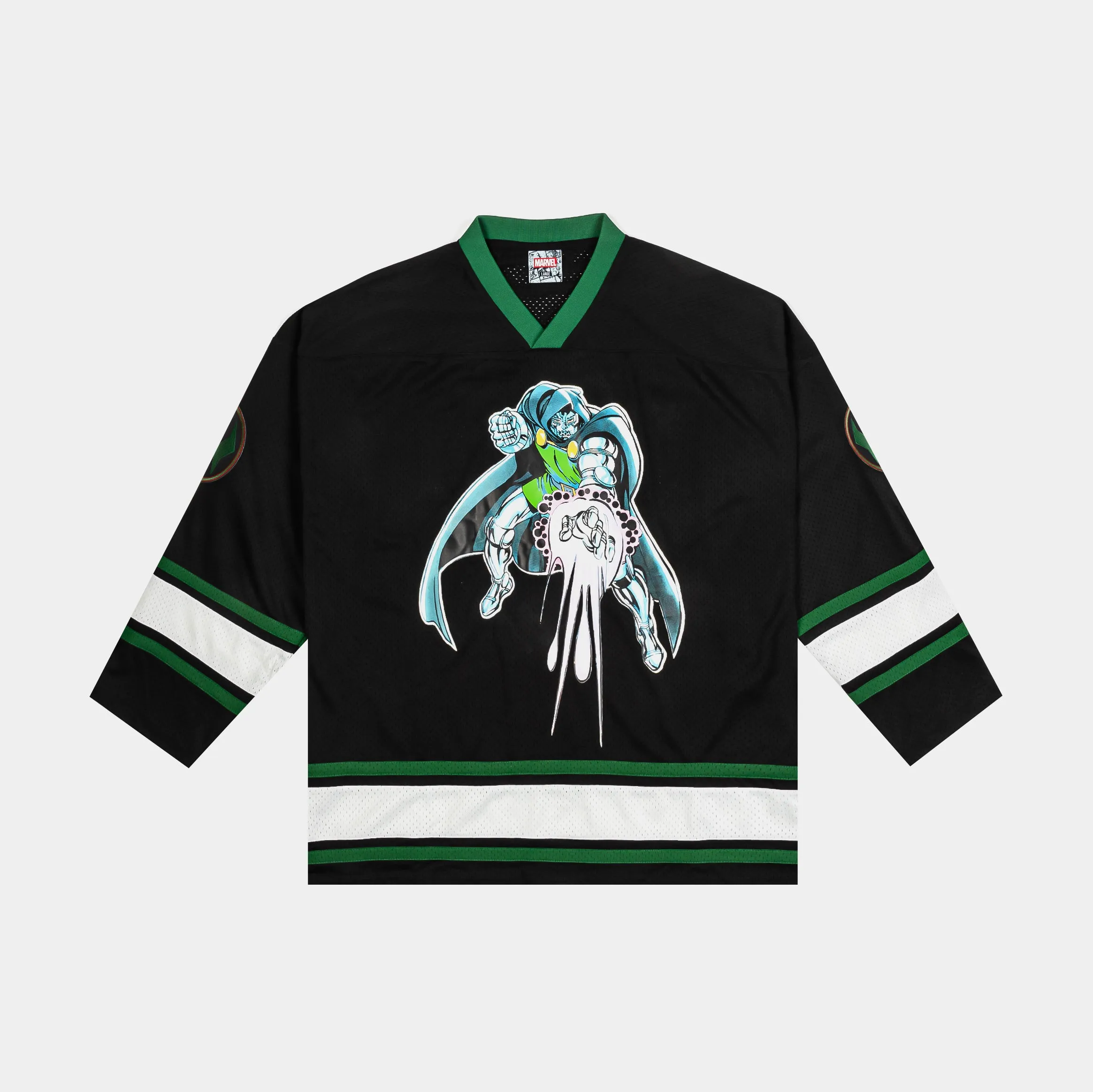High Compression Support Friction Resistant Coating Marvel By Shoe Palace Doctor Doom Hockey Mens Jersey (Black/Green)