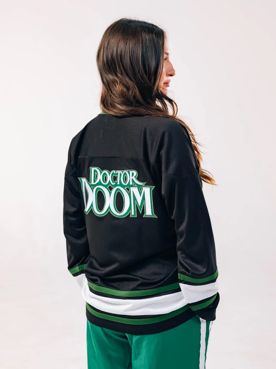 Yarn Dye Technique Comfort Plus Marvel By Shoe Palace Doctor Doom Hockey Mens Jersey (Black/Green)