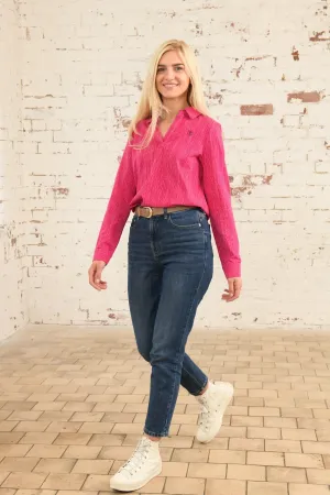 AdvancedMoistureManagement Versatile Style Maya Shirt - Raspberry Dash