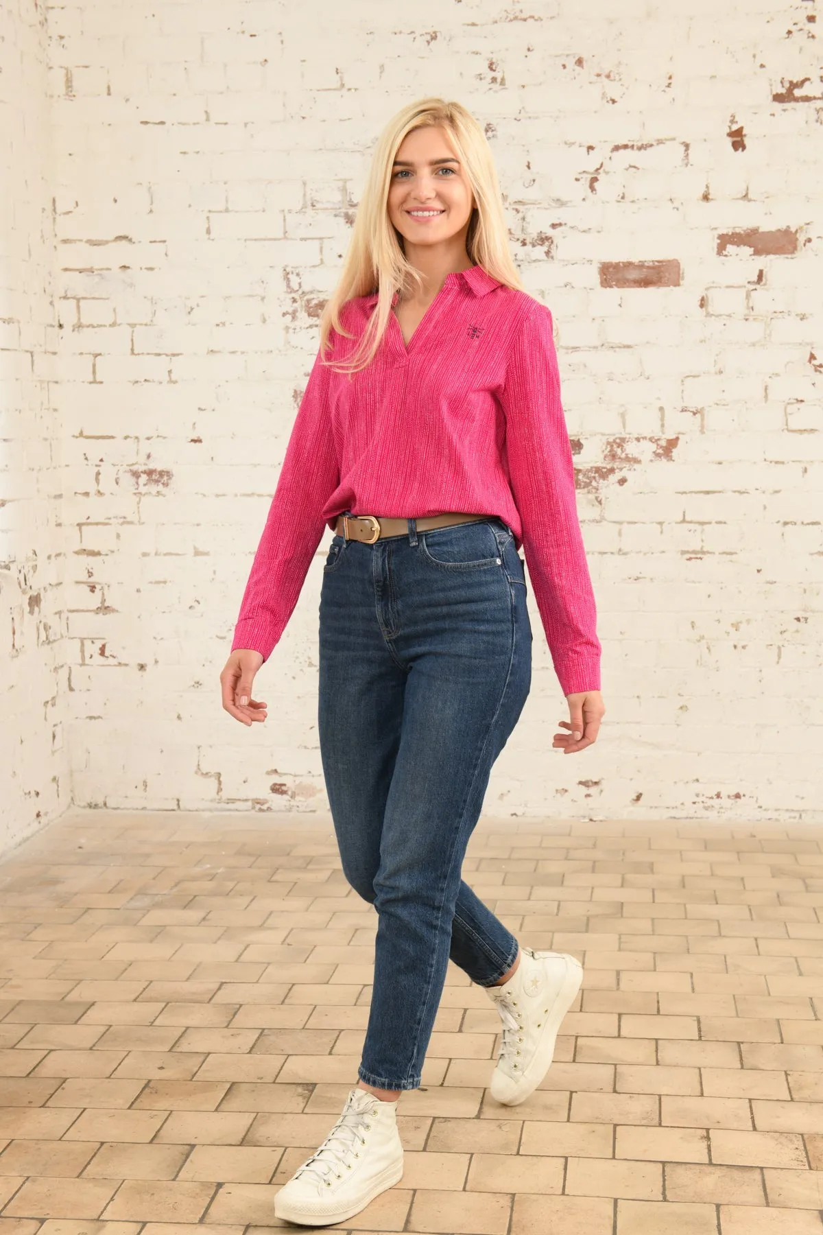 AllSeasonWear Maya Shirt - Raspberry Dash