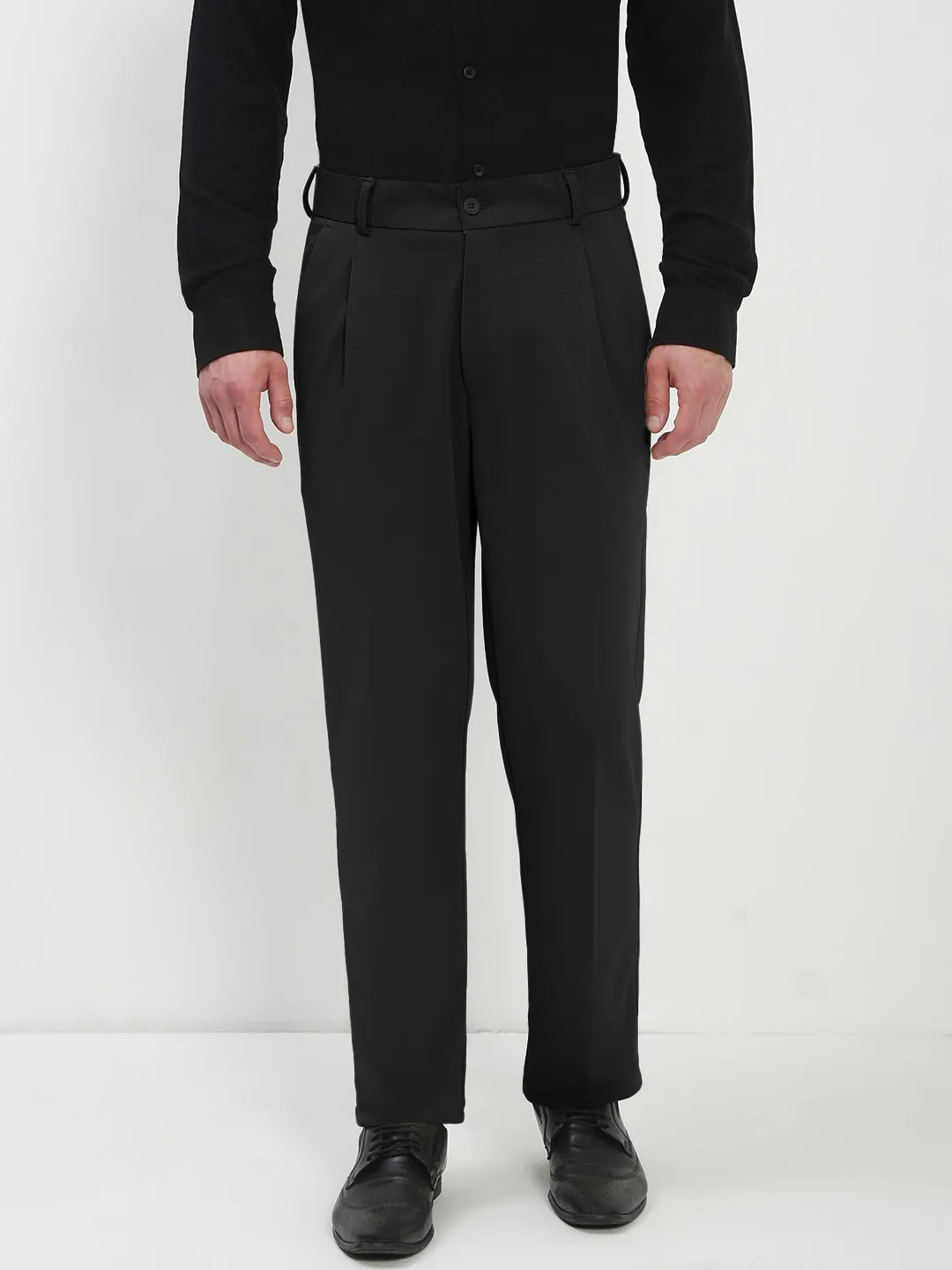 Easy Fit Design Men's Black Regular Fit Formal Trouser