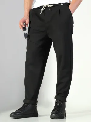 Men's Black Solid Korean Trousers Perfect Shape
