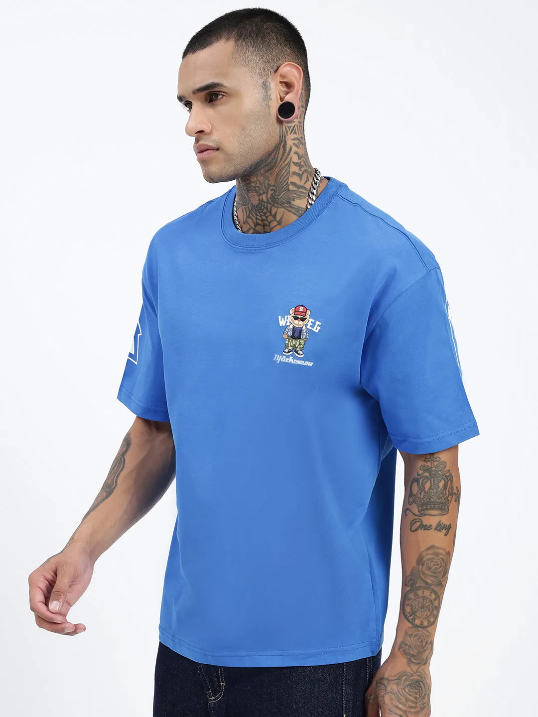 Chilly Day Wear Men's Graphic Blue Relaxed Fit T-Shirt